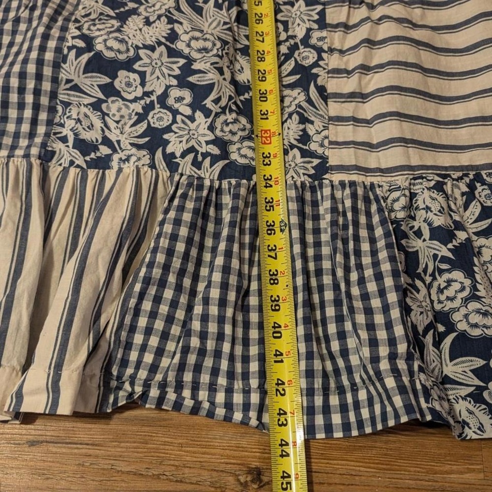 Patchwork Blue And White Dress - image 7